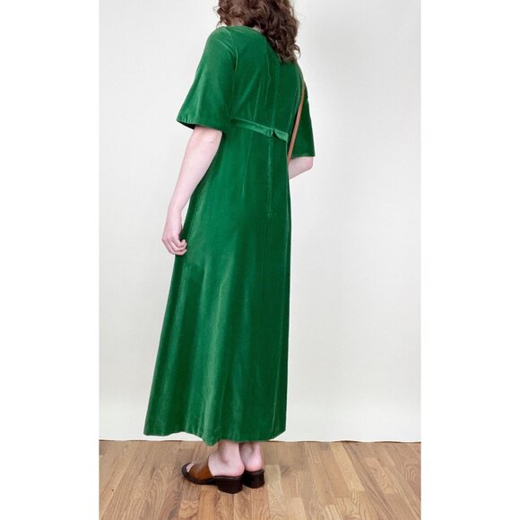 Vintage 1960s Velvet Midi Maxi Dress A-Line Hand Made Holiday Christmas 60s 70s - Picture 3 of 6